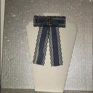 Denim Black Lace Brooch